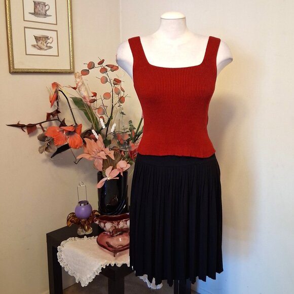NWOT Kroshetta Stretchy Cardigan Knit Red Tank Top Camisoles Sleeveless Sweater - Picture 6 of 7
